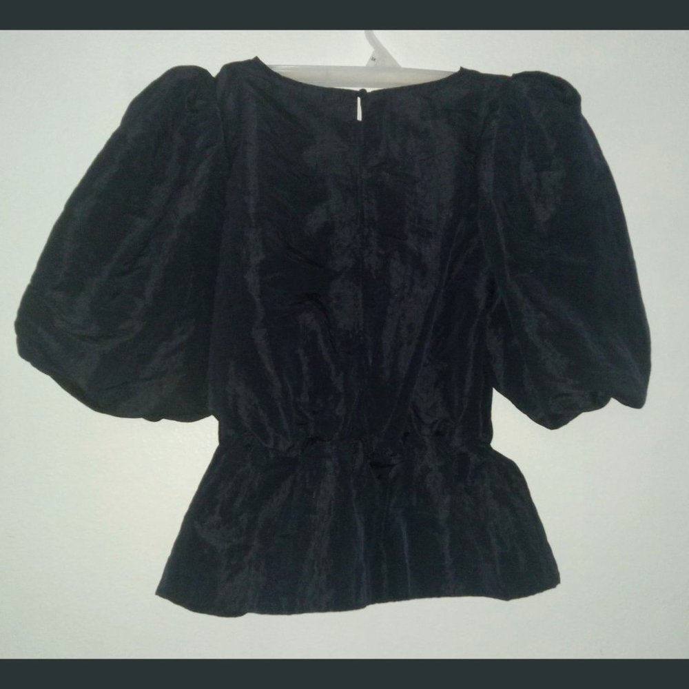 H&M Black Puff Sleeve Blouse